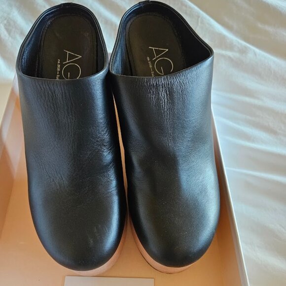 AGL Sista Platform Mule Black Leather - Picture 2 of 5